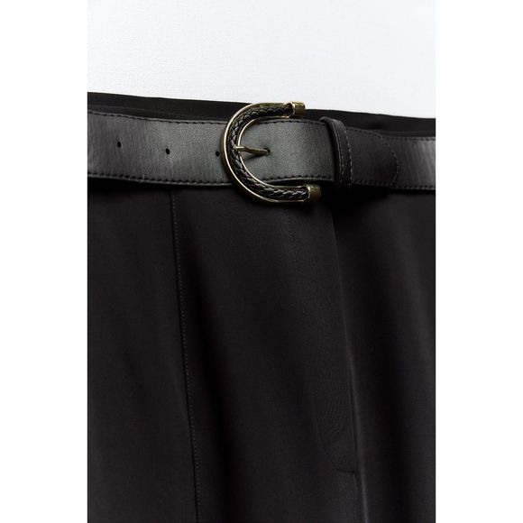 NWT Zara belted cape skirt black - Picture 3 of 7